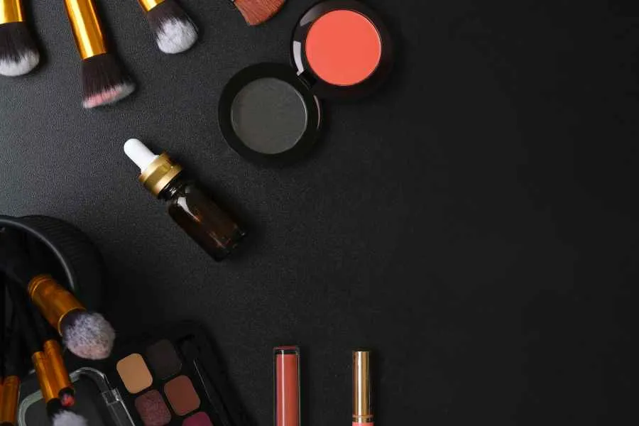 makeup on black backgroun